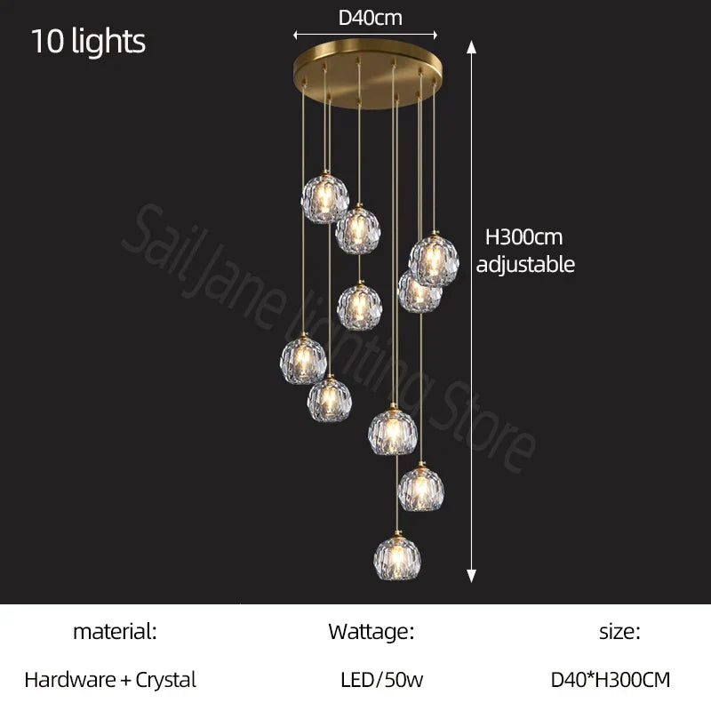 DecorBites™ Crystal Stair Football Shaped Chandelier with G9 Lights