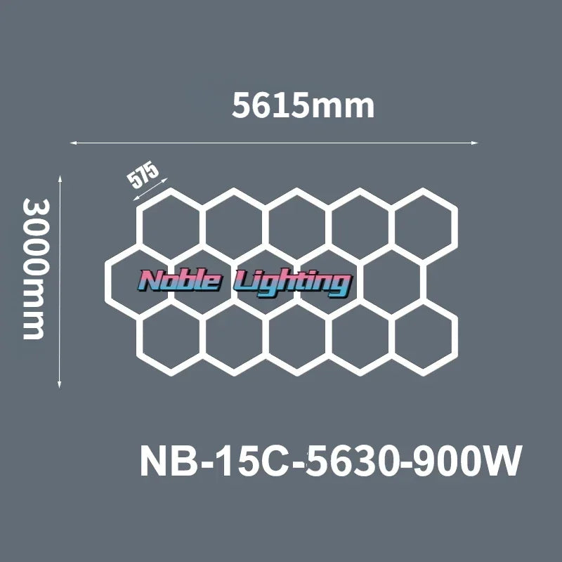 DecorBites™ Hexagon LED Ceiling Light for Barbershop and Garage Hair Salon