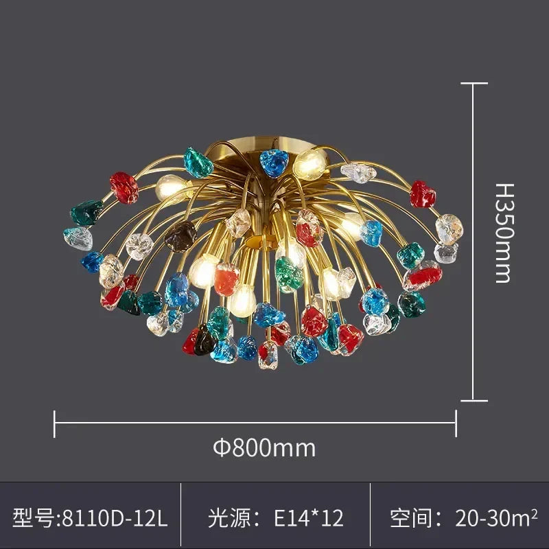 DecorBites™ Colorful Crystal Chandelier LED Dining Room Lighting