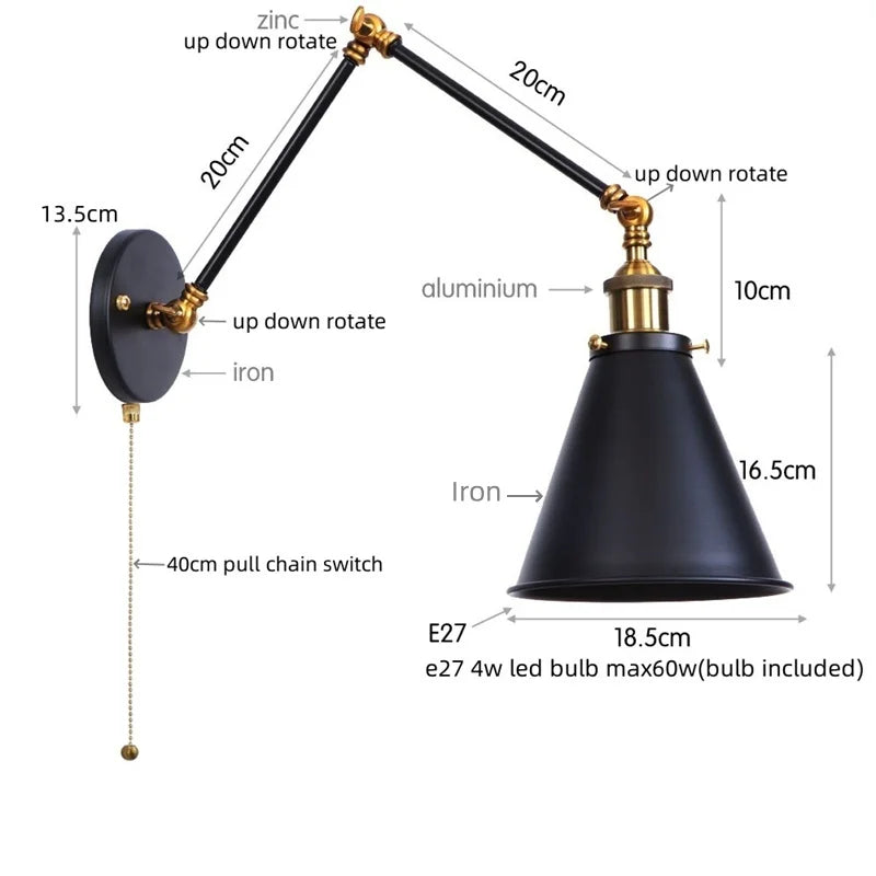 Brass Long Arm Lamp