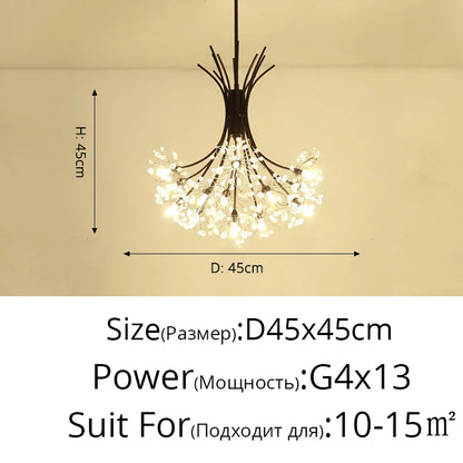 DecorBites™ Dandelion Flower Chandelier LED Lamp for Living Room Bedroom Restaurant Bouquet Decor