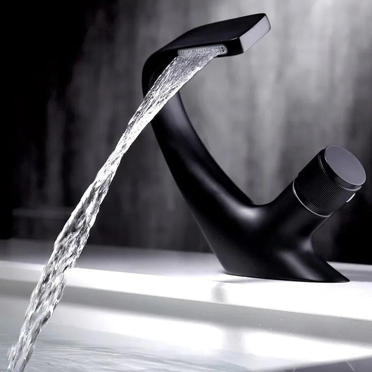 DecorBites™ Gray Basin Faucet | Brass Chrome Mixer Tap | Single Handle Sink Faucet