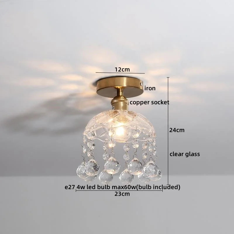 Green Glass Ceiling Lamp