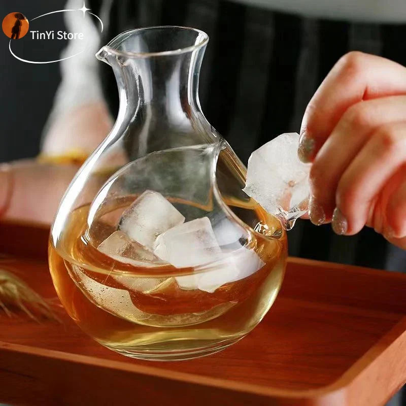DecorBites™ Crystal Sake Ice Jug Wine Bottle Whiskey Flask Beer Cooler Dispenser