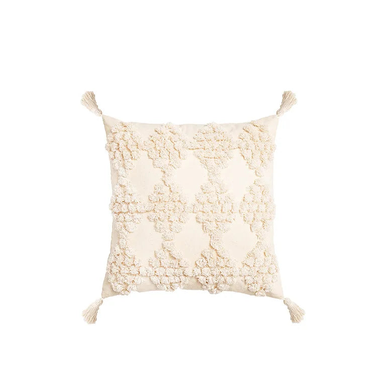 DecorBites™ Geometric Embroidery Cushion Cover with Tassel, Home Decor Pillowcase, Various Sizes