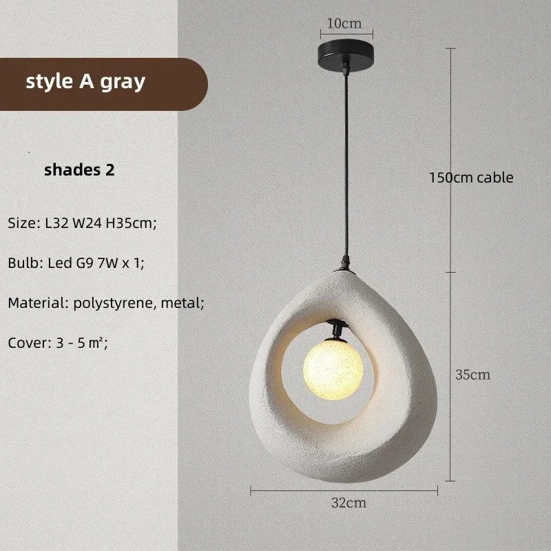 Chrome Nordic Pendant Light Gray Shade Dining