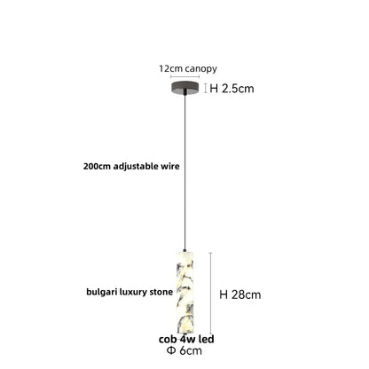 DecorBites™ Copper Yellow LED Pendant Light Fixture for Dining Room and Kitchen