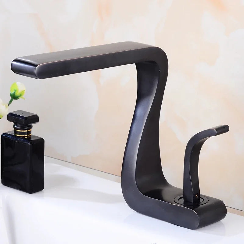 Luxury White Gold Bathroom Mixer Tap Brass Wash Basin Faucet Hot and Cold Water Sink Retro Faucet  Single Hole Faucet Bathroom