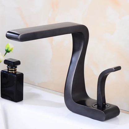 Luxury White Gold Bathroom Mixer Tap Brass Wash Basin Faucet Hot and Cold Water Sink Retro Faucet  Single Hole Faucet Bathroom