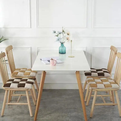DecorBites™ Corduroy Cushion: Plaid Thickened Office Chair, Dining Chair, Sofa Floor Cushion