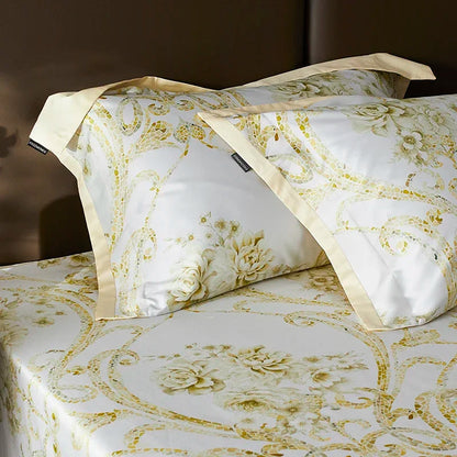 DecorBites™ Luxe 100s Egyptian Cotton Bedding Set: Sheet, Blanket, Cover, Pillowcase