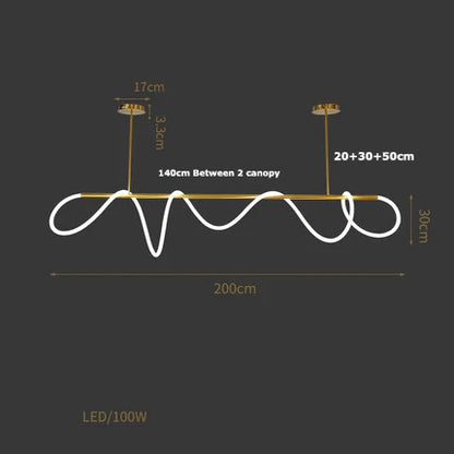 DecorBites™ Lines Chandelier: Modern Designer Lighting for Living Room, Dining, and Bar