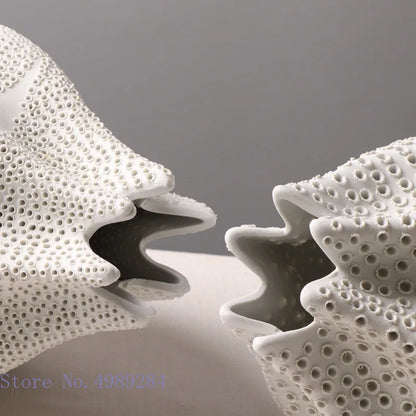 DecorBites™ Dot Pattern Ceramic Vase: Handmade Abstract Geometric Home Decoration