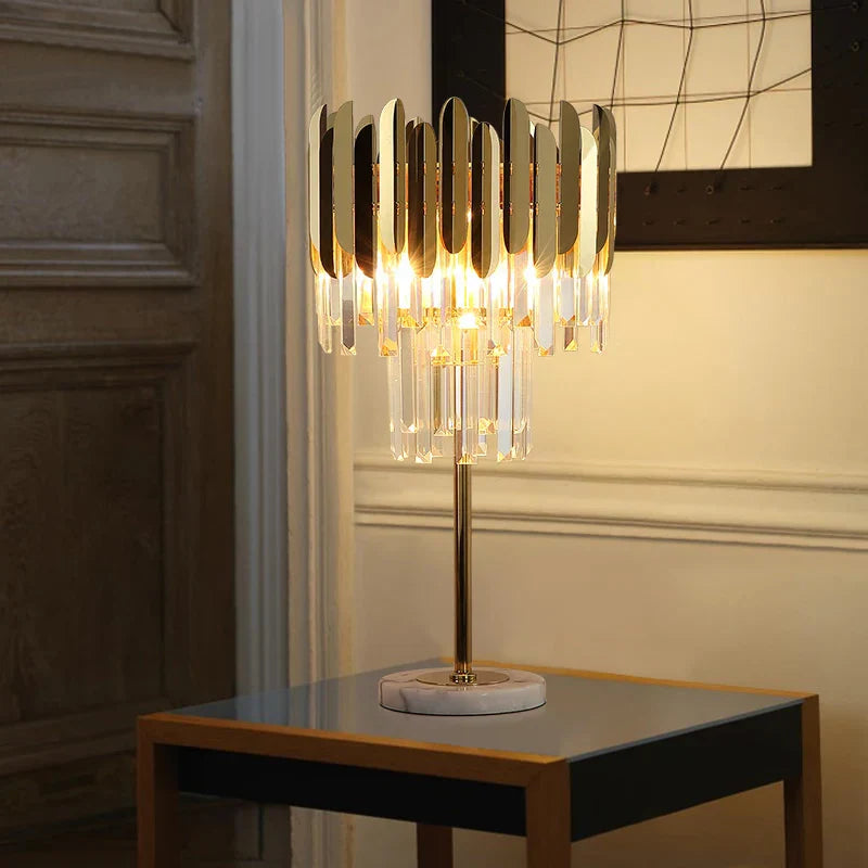DecorBites™ Crystal Gold Floor Lamp for Bedroom & Living Room - Modern Luxury LED Light