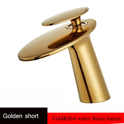 Waterfall Basin Faucet Black Bathroom