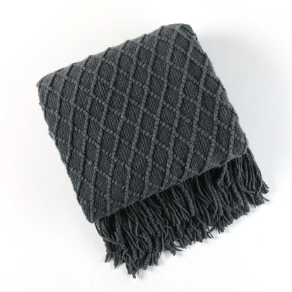 DecorBites™ Knitted Pineapple Grid Throw Blanket - Nordic Sofa Blanket for Home Decor