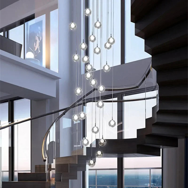 Contemporary LED Staircase Chandelier