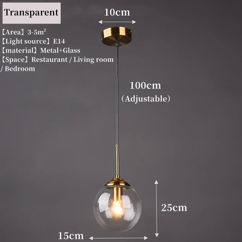 Nordic Glass Pendant Light With Polished Steel Finish