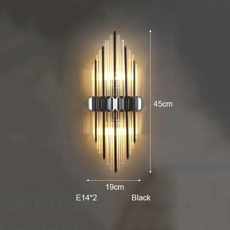 DecorBites™ Crystal Strip LED Wall Lamp for Living Room, Bedroom, Study, Balcony Lighting