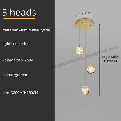 DecorBites™ Crystal Ball LED Rotating Stair Chandelier - Nordic Luxury Loft Bubble Design