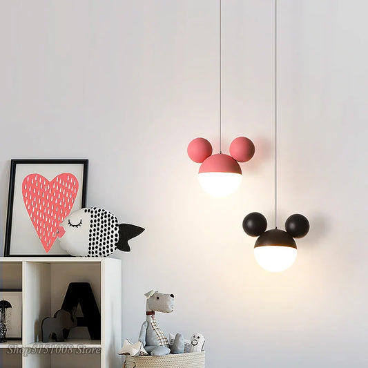DecorBites™ LED Cartoon Pendant Light Kids Eye Care Mickey Princess Hanging Lamp