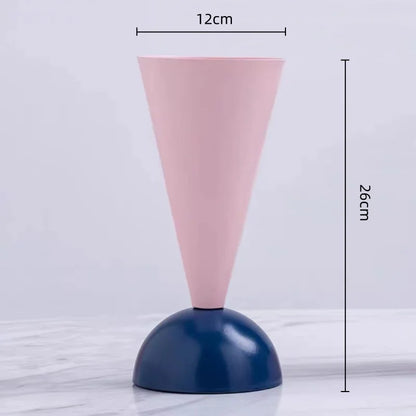 DecorBites™ Geometric Triangle Vase: Metallic Colored Flower Arrangement Terrarium & Home Decor