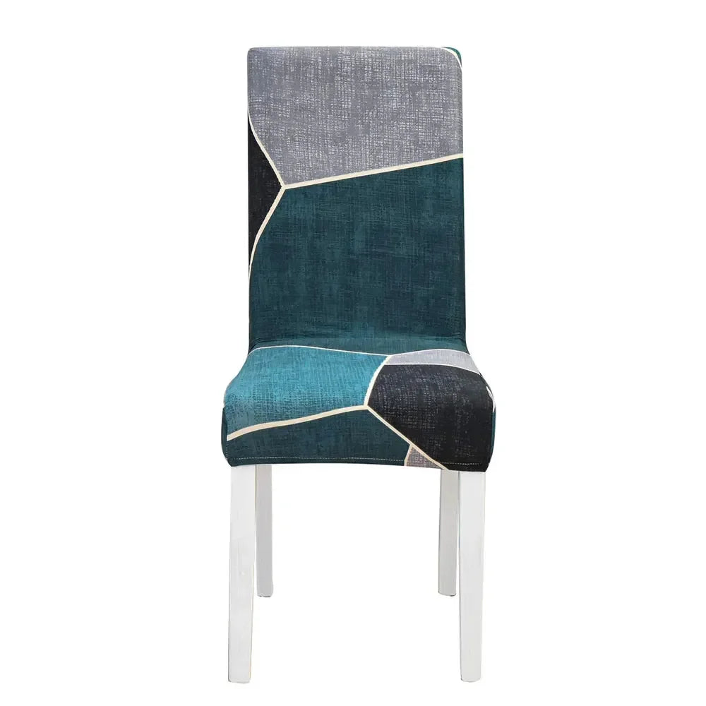 DecorBites™ Geometric Stretch Chair Cover Slipcovers | Elastic Seat Case