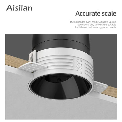 DecorBites™ Frameless LED Downlight 7W for Living Room Bedroom, Anti-glare Spot Light