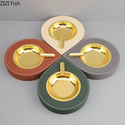Metal Leather Desktop Ashtray