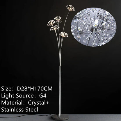 DecorBites™ Crystal Dandelion LED Floor Lamp for Living Room Bedroom Decor