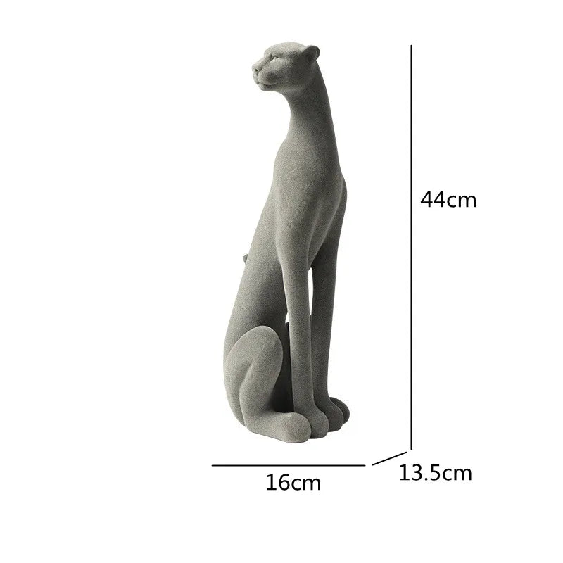 DecorBites™ Leopard Flocking Sculpture Cheetah Pendant Home Decor Figurine