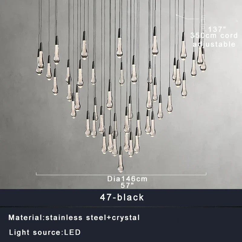 DecorBites™ Crystal Water-drop Ceiling Chandelier: Elegant Dining Table Lighting Fixture