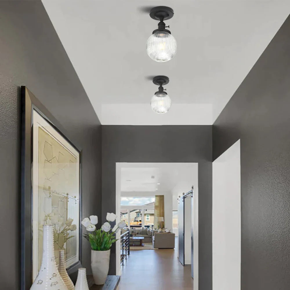 DecorBites™ Glass Globe Semi Flush Mount Ceiling Light Fixture