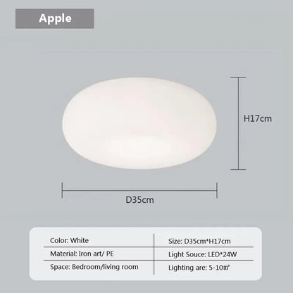 DecorBites™ Cream Apple LED Pendant Light for Cozy Illumination in Home Décor