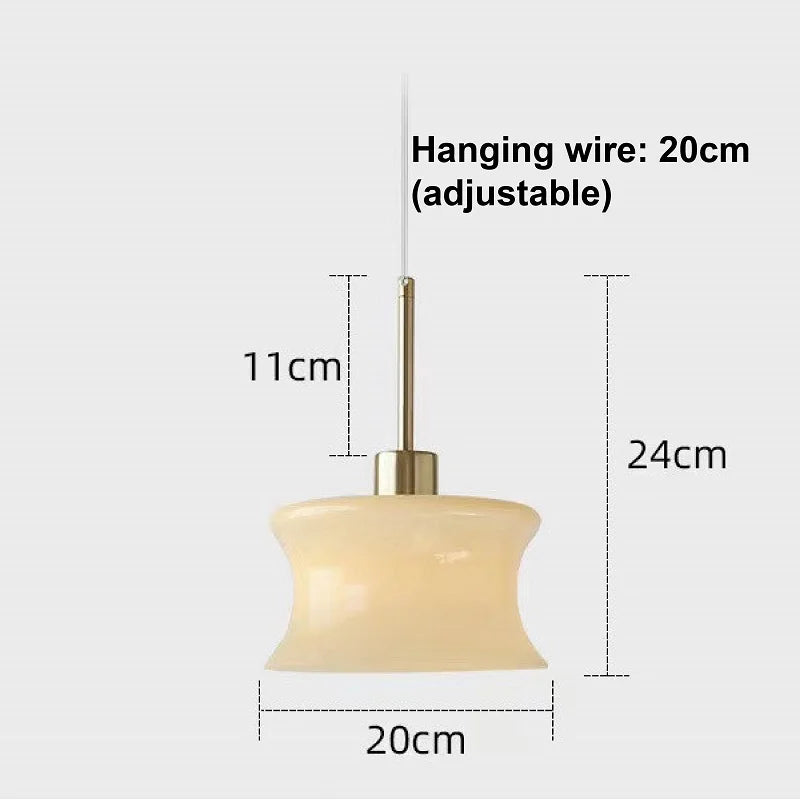 DecorBites™ Glass Chandelier: Retro, Post-modern Bedroom & Balcony Lamp, Single-Head Bay Window