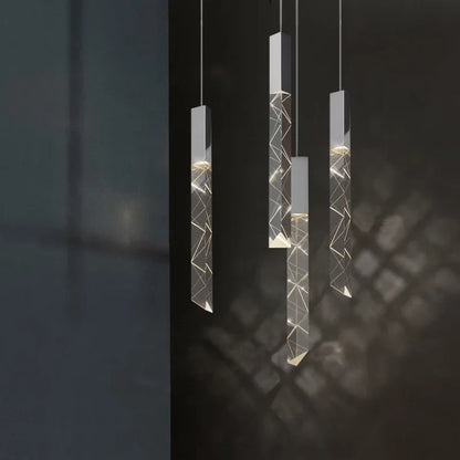 DecorBites™ Crystal Glass LED Pendant Light for Living Hallway Staircase & Restaurant