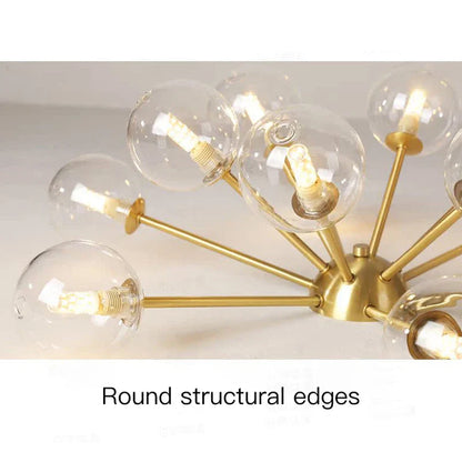 DecorBites™ Glass Ball LED Ceiling Chandelier for Modern Living Room and Bedroom Lighting