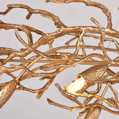 DecorBites™ Crystal LED Chandelier: Luxe Gold Lighting Fixture for Living Room & Kitchen