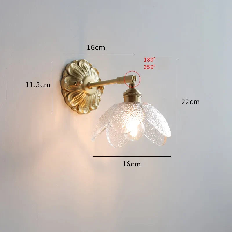Green Glass Wall Lamp Copper Base Vibrant Hue