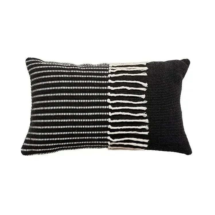 DecorBites™ Geometric Waves Tufted Pillow Covers with Embroidered Tassels