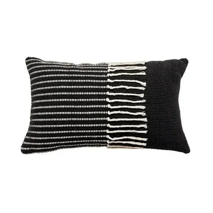 DecorBites™ Geometric Waves Tufted Pillow Covers with Embroidered Tassels
