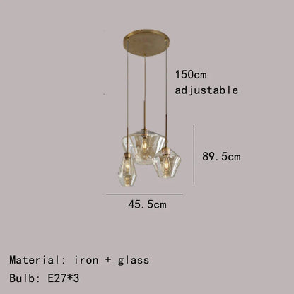 DecorBites™ Gray Amber Glass Pendant Lamp for Home and Office Lighting