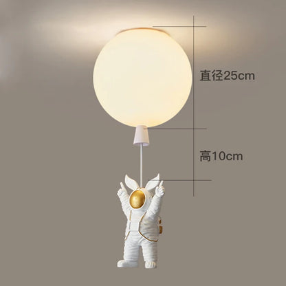 DecorBites™ LED Astronaut Glass Ball Pendant Light for Children's Room