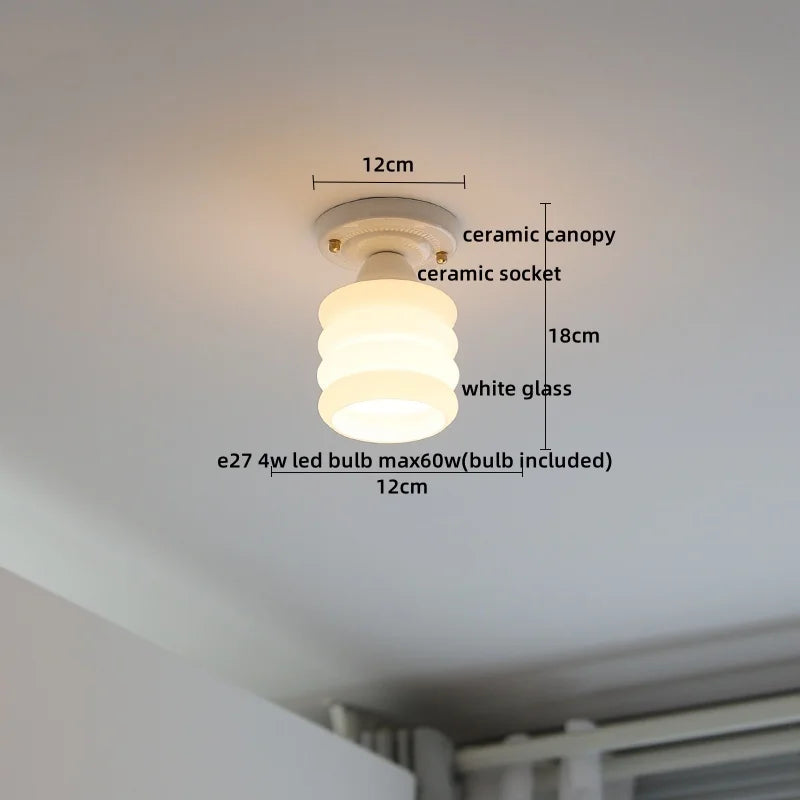 Glass Copper Ceiling Light