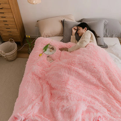 DecorBites™ Cozy Faux Fur Throw Blanket for All Seasons