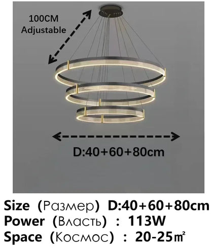 DecorBites™ Black Acrylic LED Pendant Light for Modern Home Decor