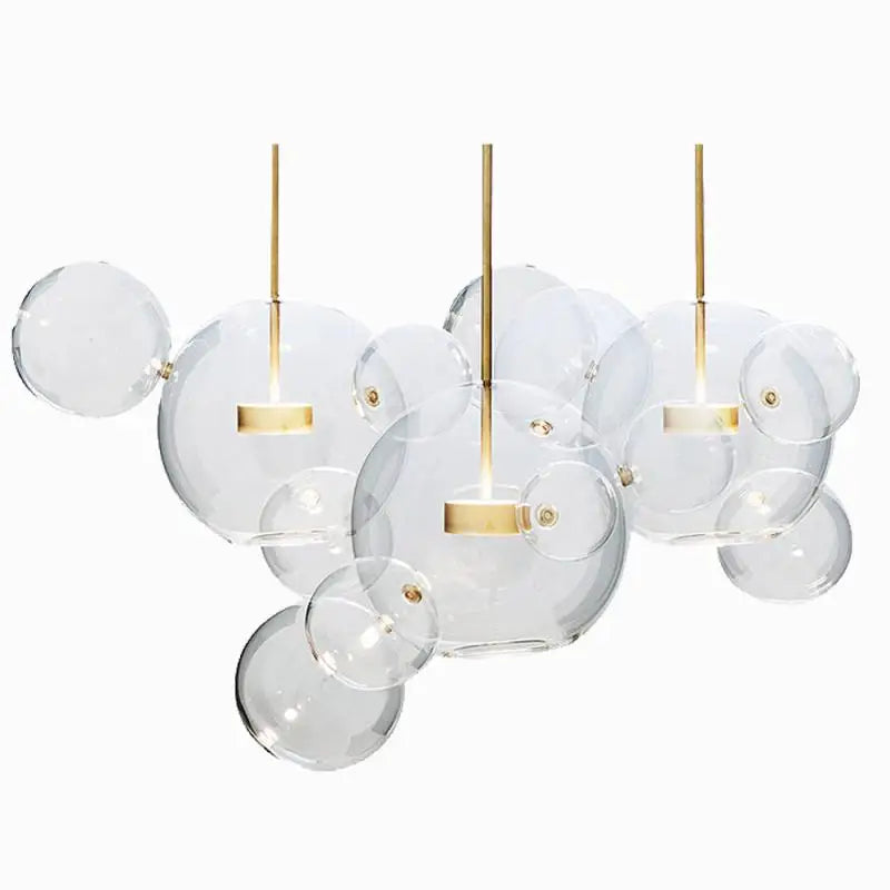 DecorBites™ Glass Bubble Ball LED Chandelier Mickey Light for Modern Indoor Spaces