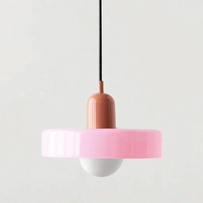 Nordic Vintage Orange Glass Pendant Light
