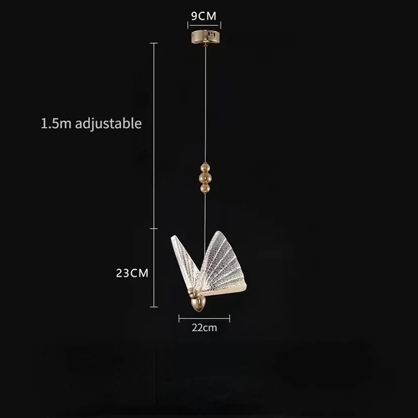 DecorBites™ Crystal Butterfly Pendant Lamp for Bedroom and Kitchen Lighting