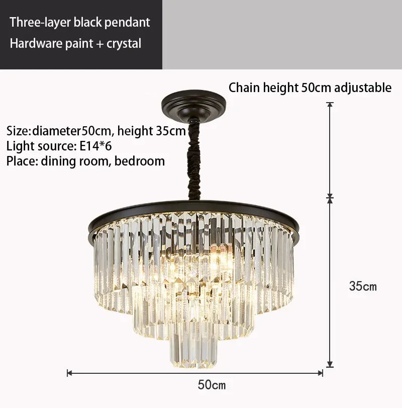 DecorBites™ Crystal Gold Chandelier: Modern Living Room Bedroom Decor Lighting